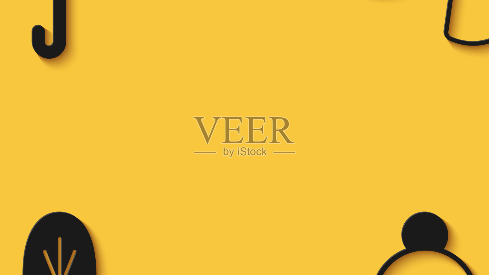 集雨伞和雨点，冬帽和树叶图标素材