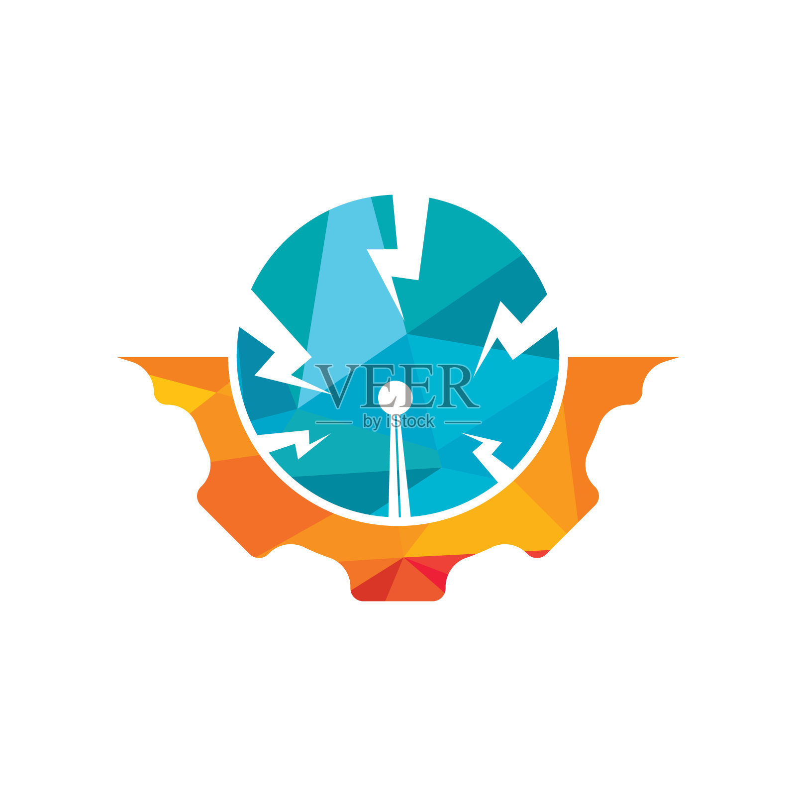 齿轮科技矢量标志设计模板。插画图片素材