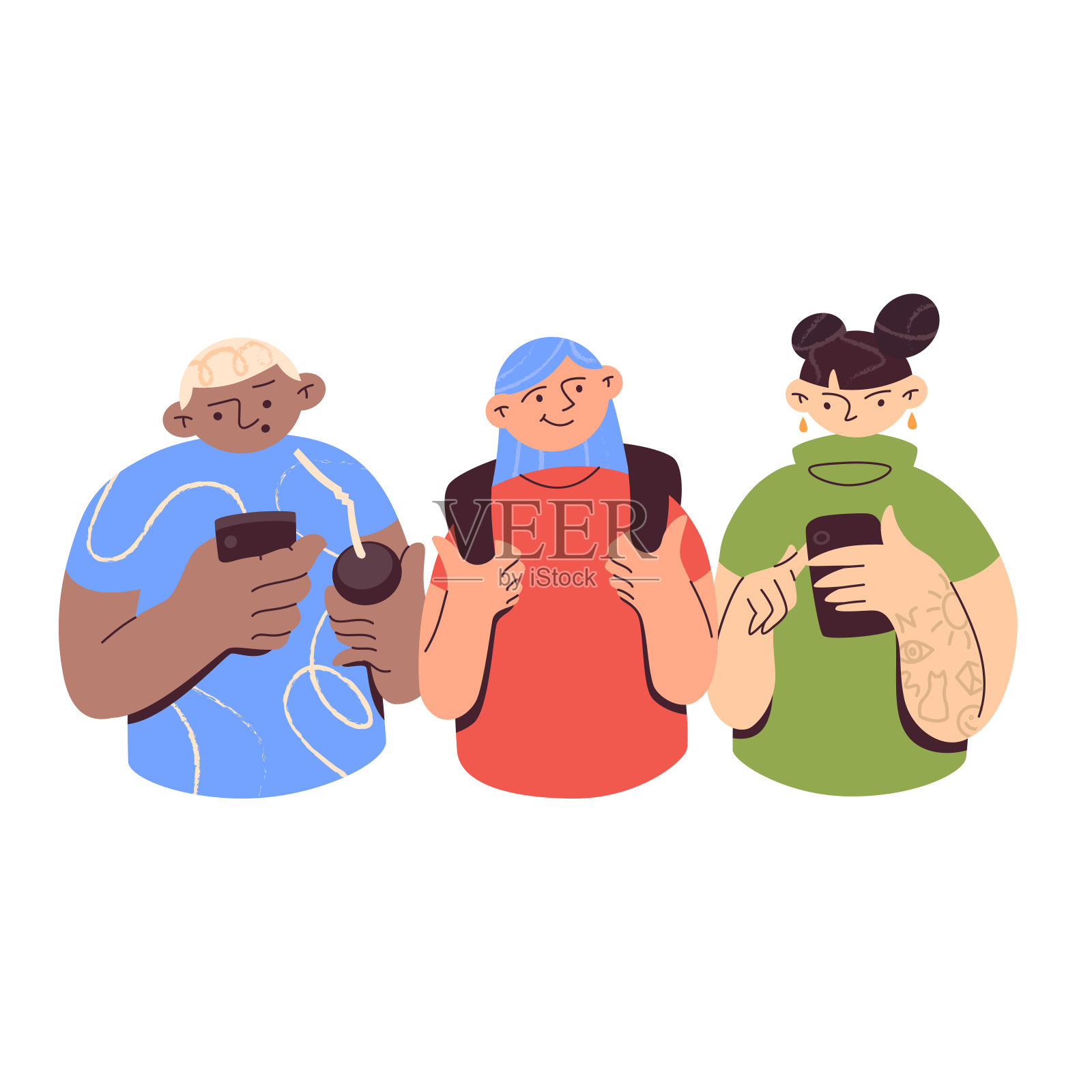 数字排毒概念插画图片素材