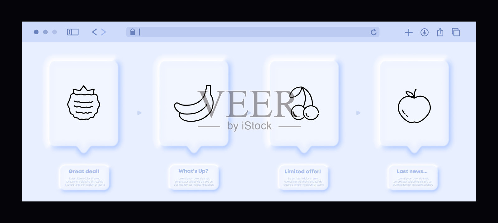 水果图标。覆盆子，香蕉，樱桃，苹果，素食，收获，甜，维生素。健康营养的概念。新生变形网站界面。矢量线图标的业务和广告插画图片素材