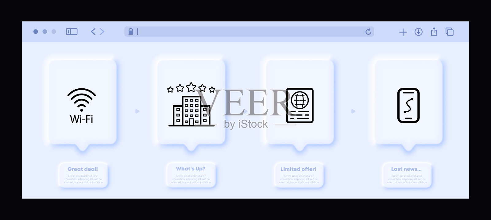 旅行设置图标。免费wifi，无线网络，5、五星级酒店，国际护照，导航仪，在线地图。服务的概念。新生变形网站界面。矢量线图标的业务插画图片素材