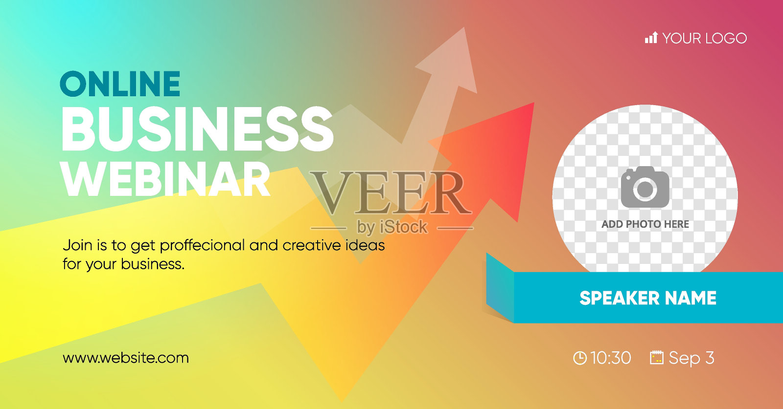 网络研讨会社交媒体发布模板横幅布局插画图片素材