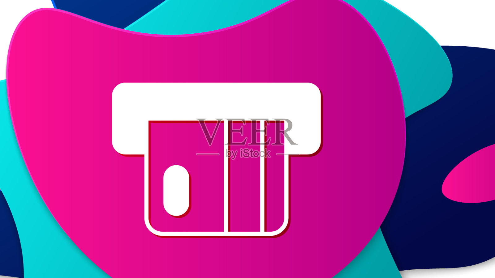 彩色信用卡插入读卡器图标图标素材