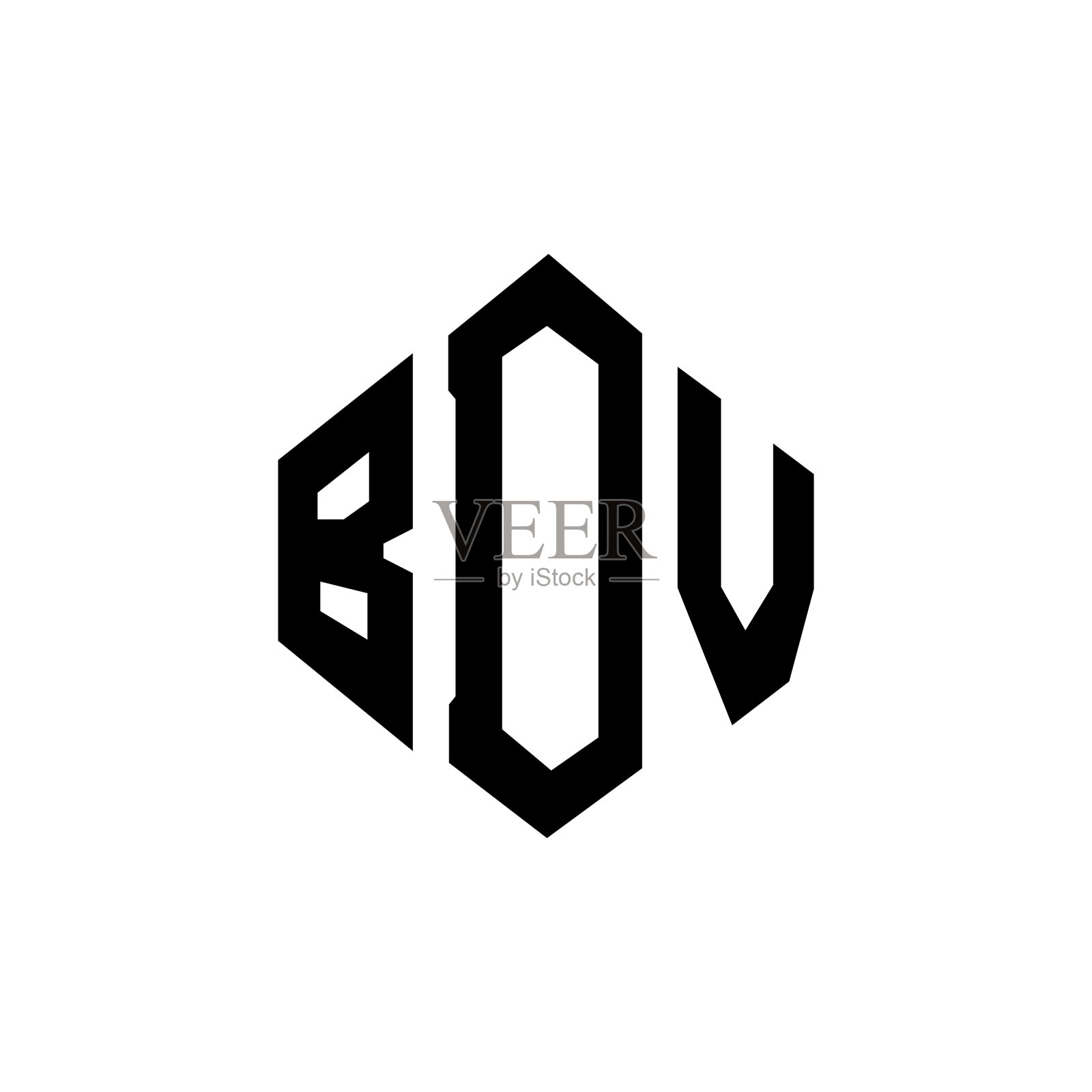 BDV字母logo设计采用多边形BDV造型插画图片素材