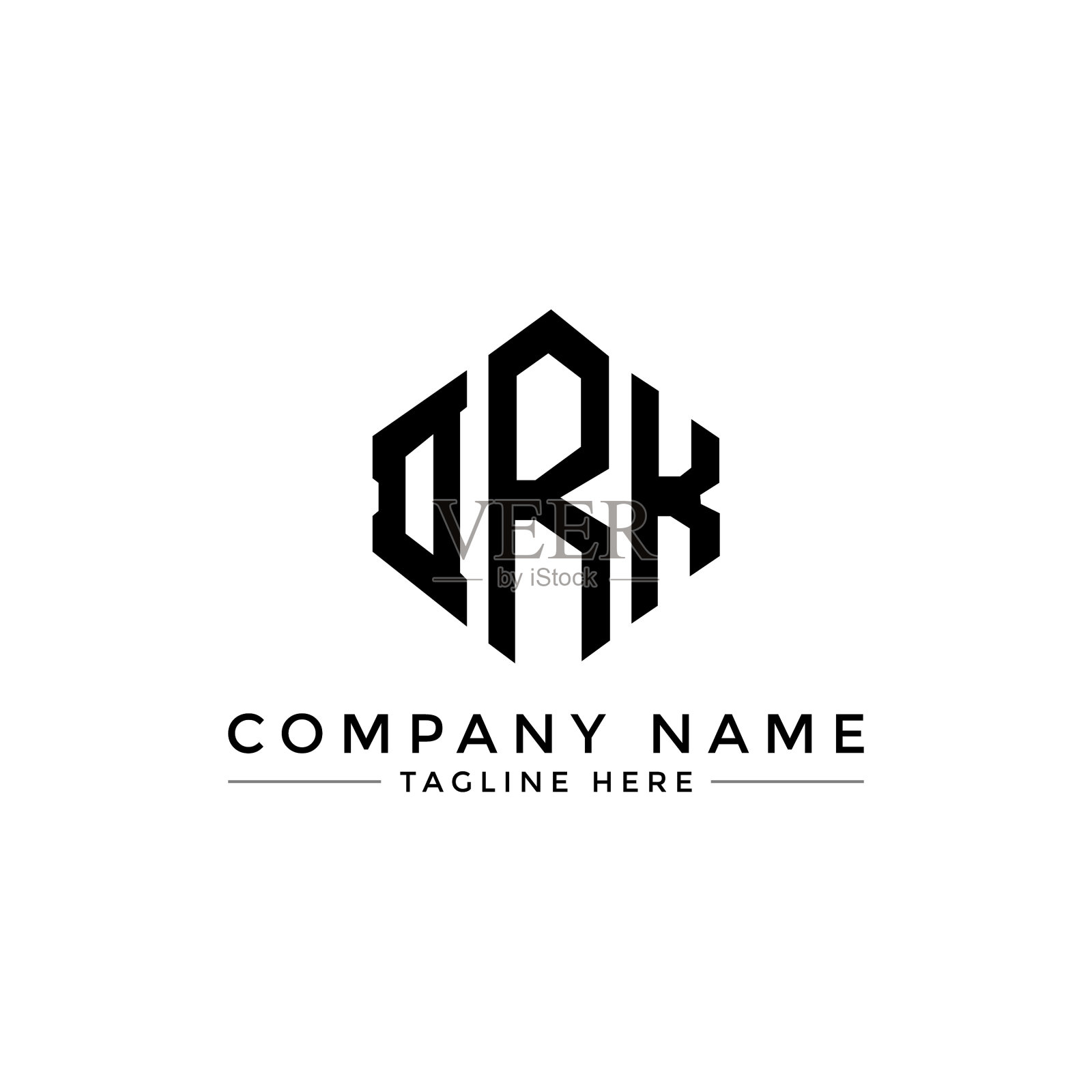 DRK字母标志设计采用DRK多边形形状插画图片素材