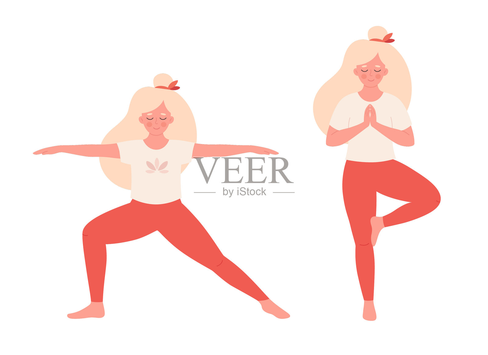 女子做瑜伽健康生活方式自我护理设计元素图片