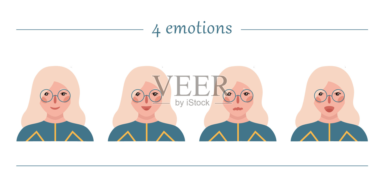 少女肖像套装图标素材