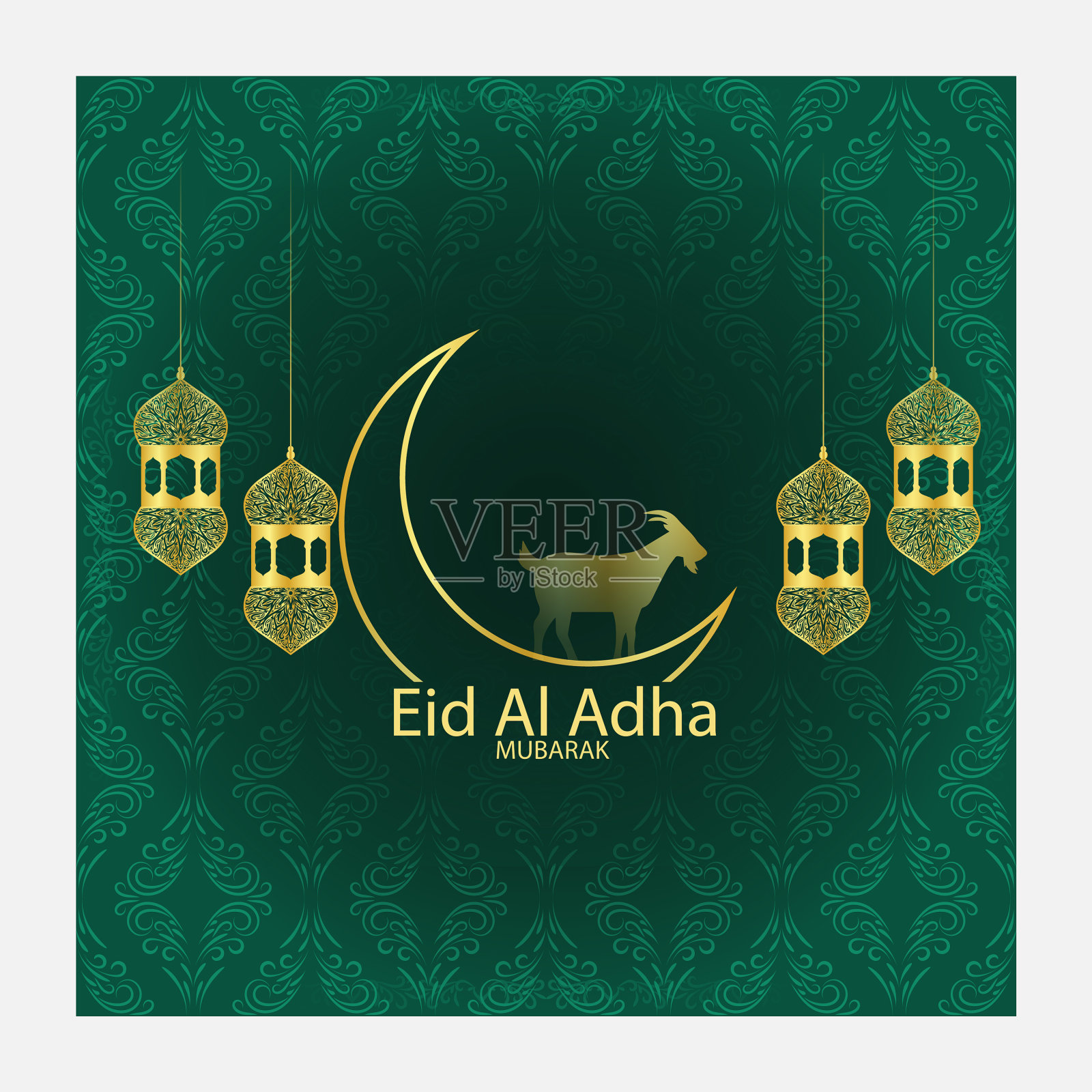 Eid al adha mubarak伊斯兰节日社交媒体插画图片素材
