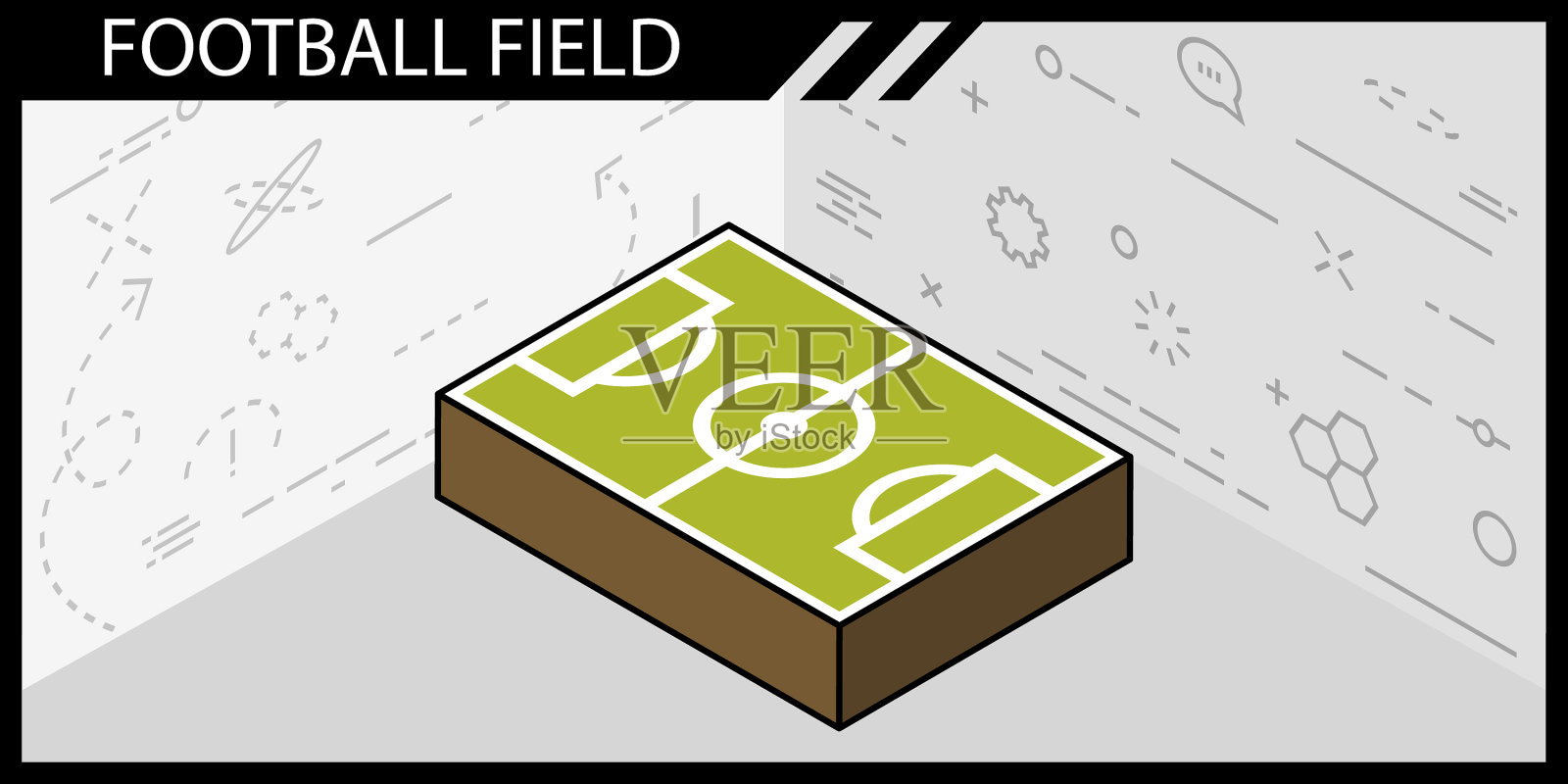 足球场地等距设计图标web 3d插画图片素材