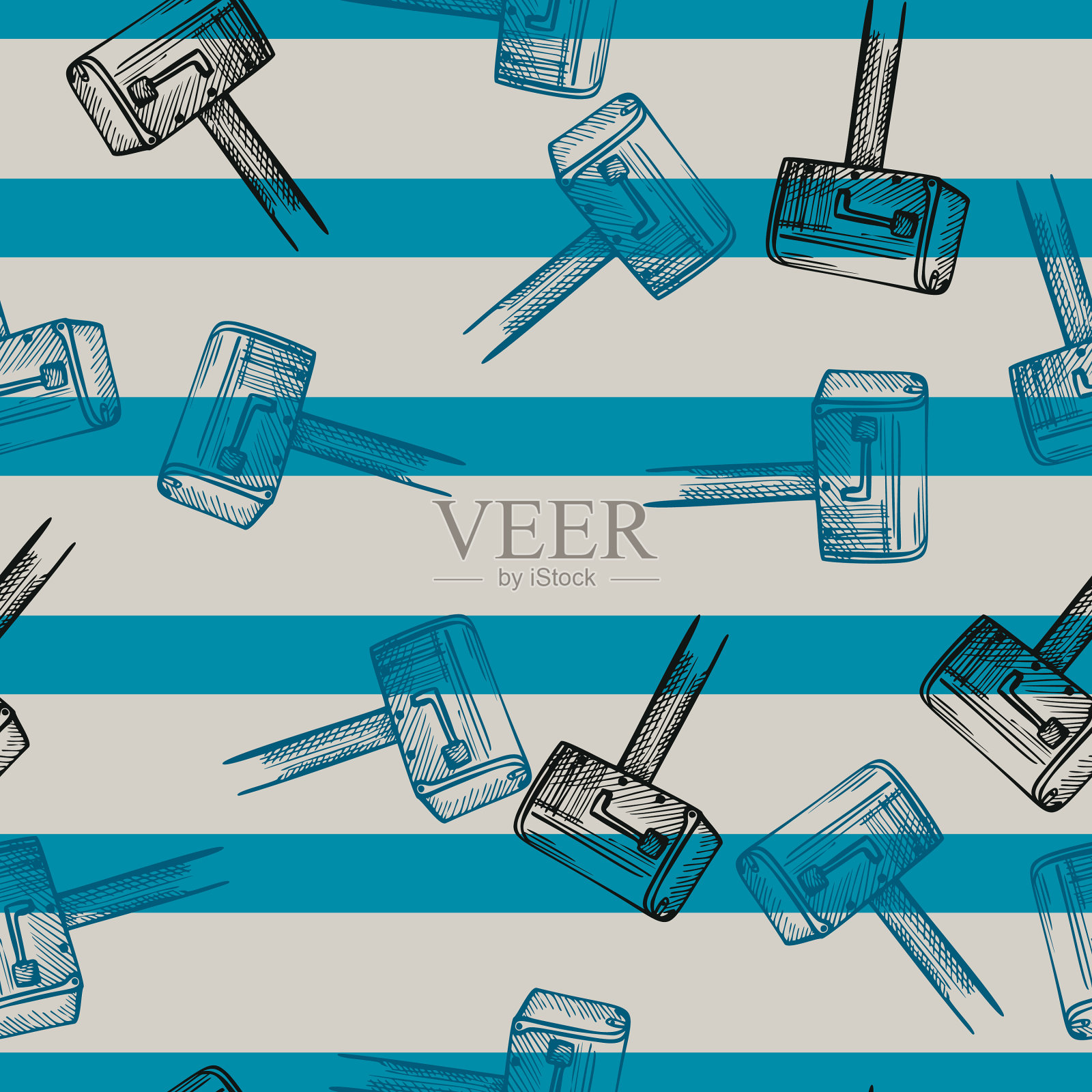 邮箱镌刻无缝图案vintage插画图片素材