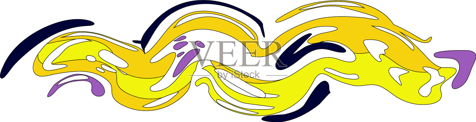 彩色液体波流元件抽象彩色设计元素图片