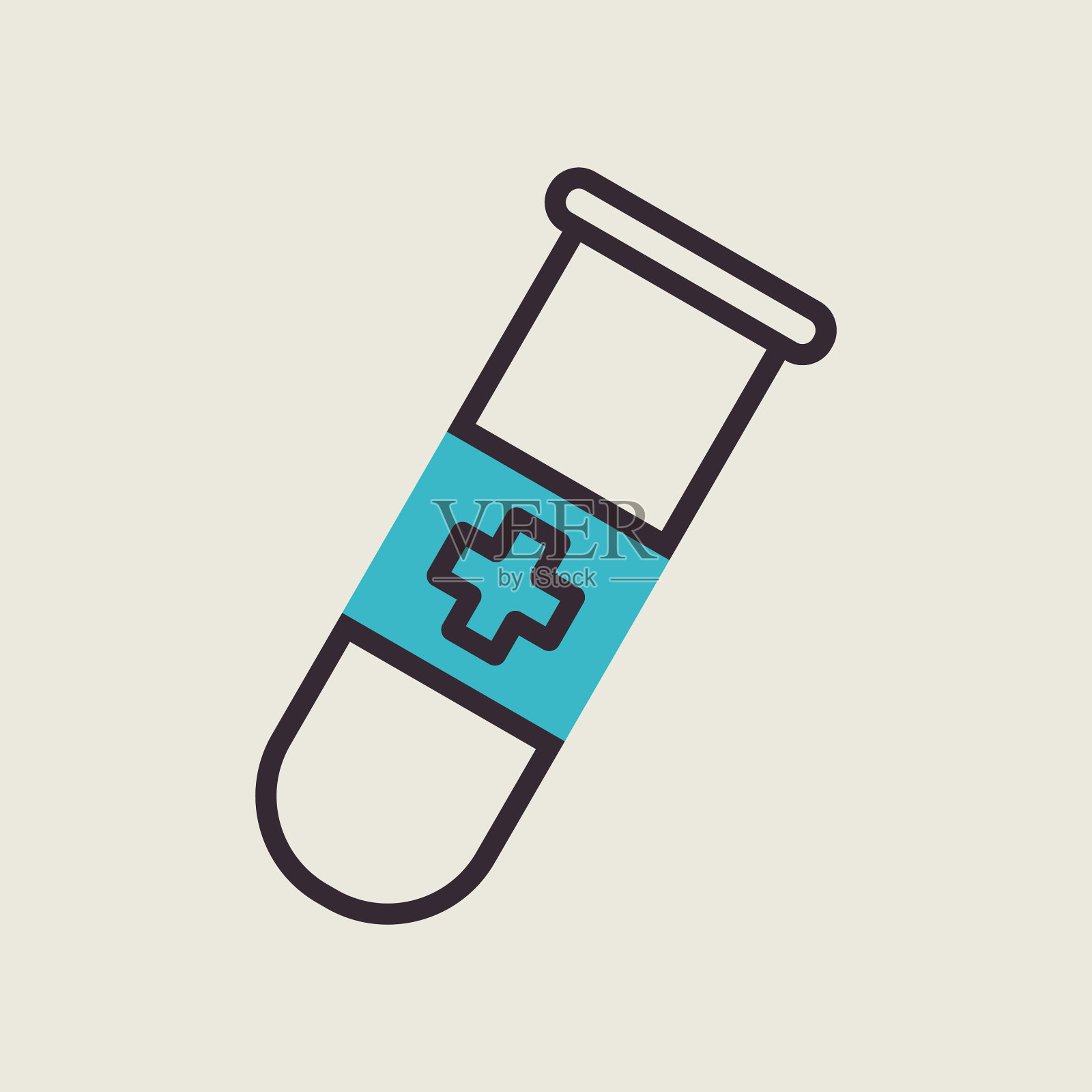 带医学十字标志的弗拉斯克插画图片素材