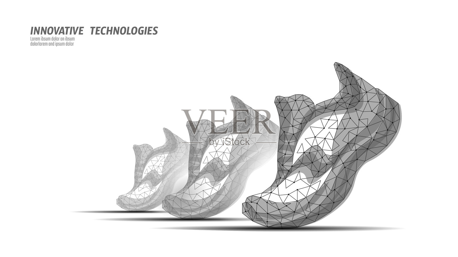 低聚运动鞋模型数字符号插画图片素材