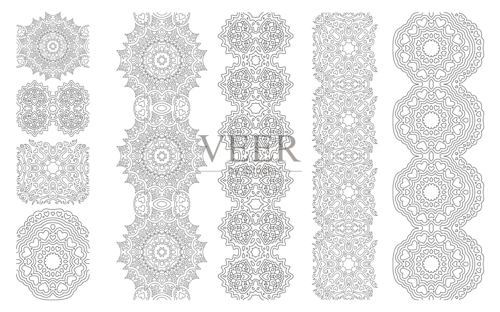 彩色书艺术与情人节油漆画笔设置插画图片素材