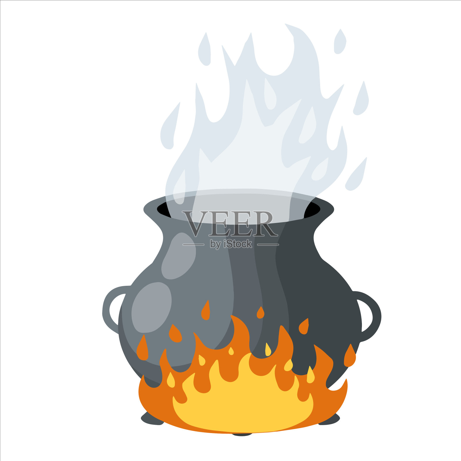 大锅在火上煮药水设计元素图片