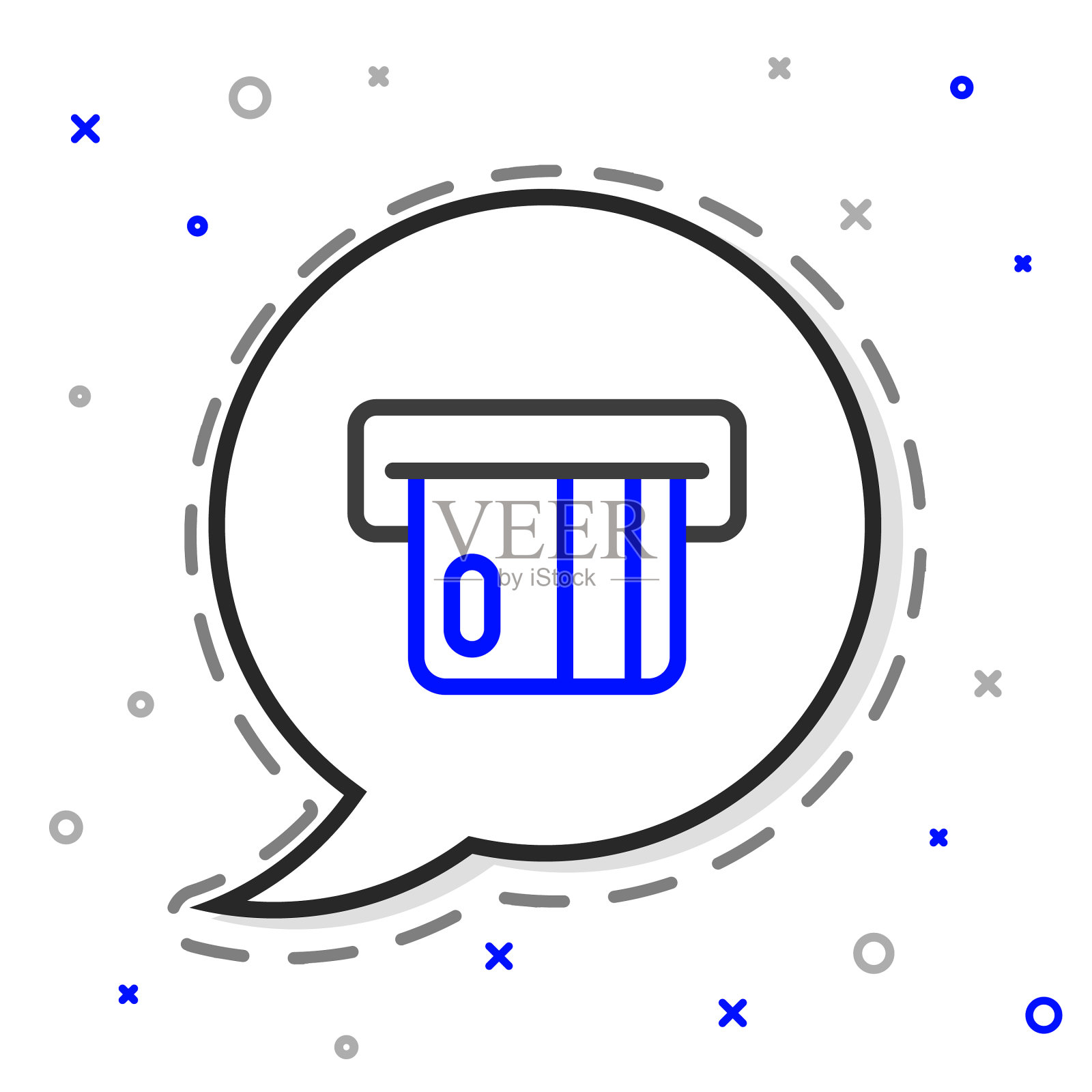 线路信用卡插入读卡器图标图标素材