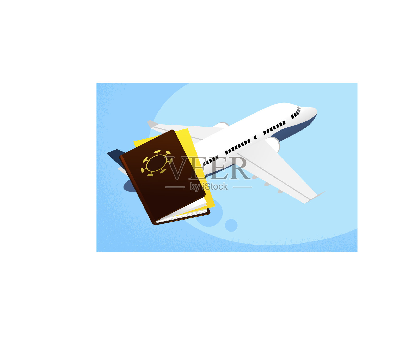 国际疫苗接种证书插画图片素材