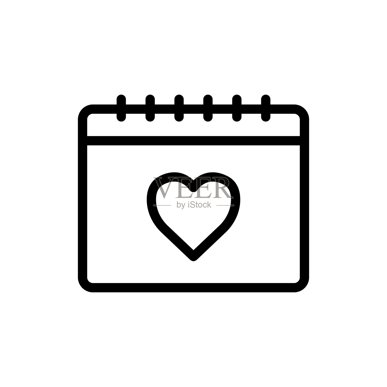 日历图标与心形图标相关的婚礼图标素材