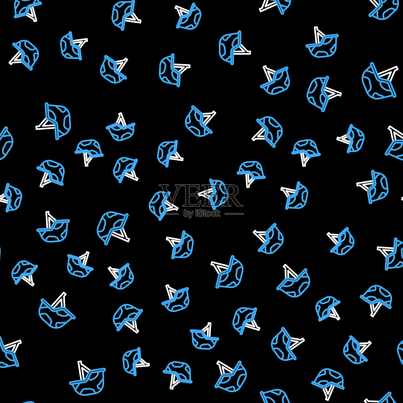 线军用头盔图标隔离无缝插画图片素材