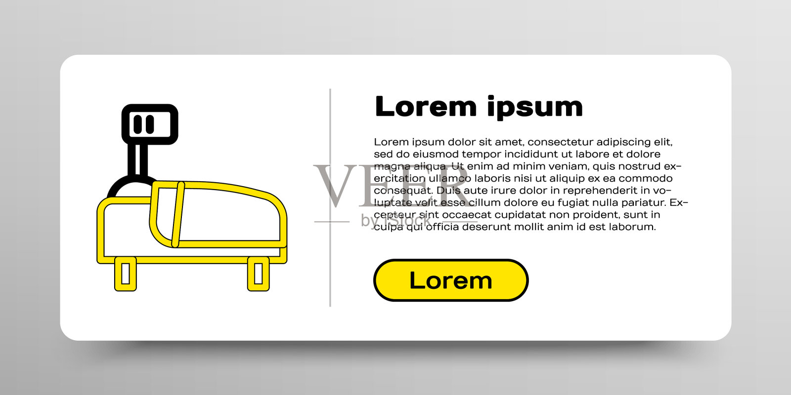 线医院病床图标孤立在白色插画图片素材