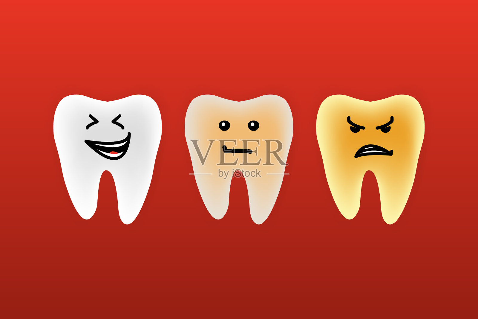 卡通牙齿清洁及个人护理牙齿插画图片素材