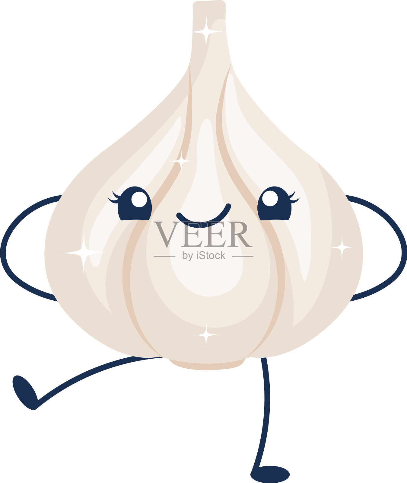 卡哇伊大蒜设计元素图片