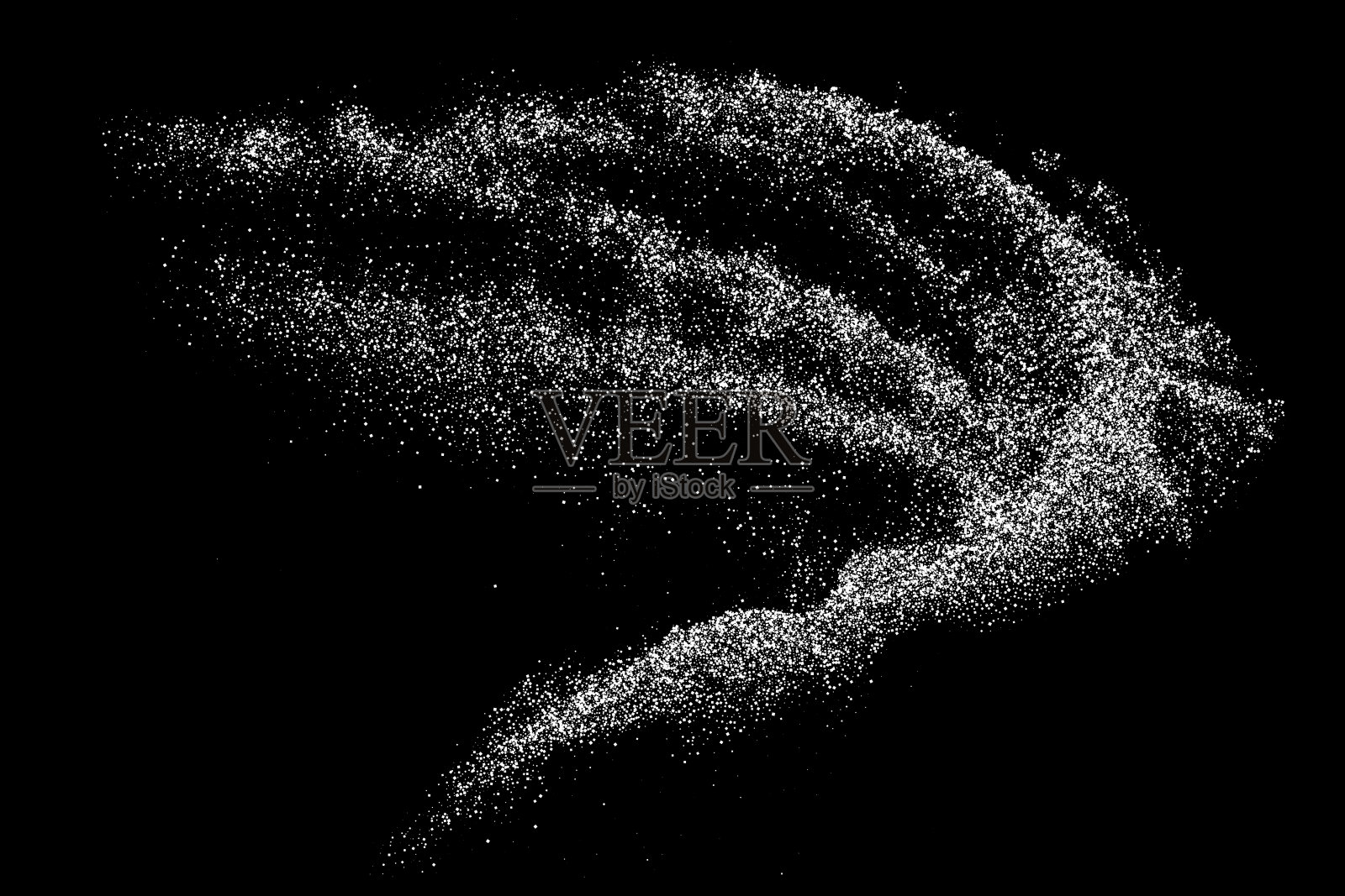 摘要黑色背景上孤立的白色颗粒状纹理插画图片素材