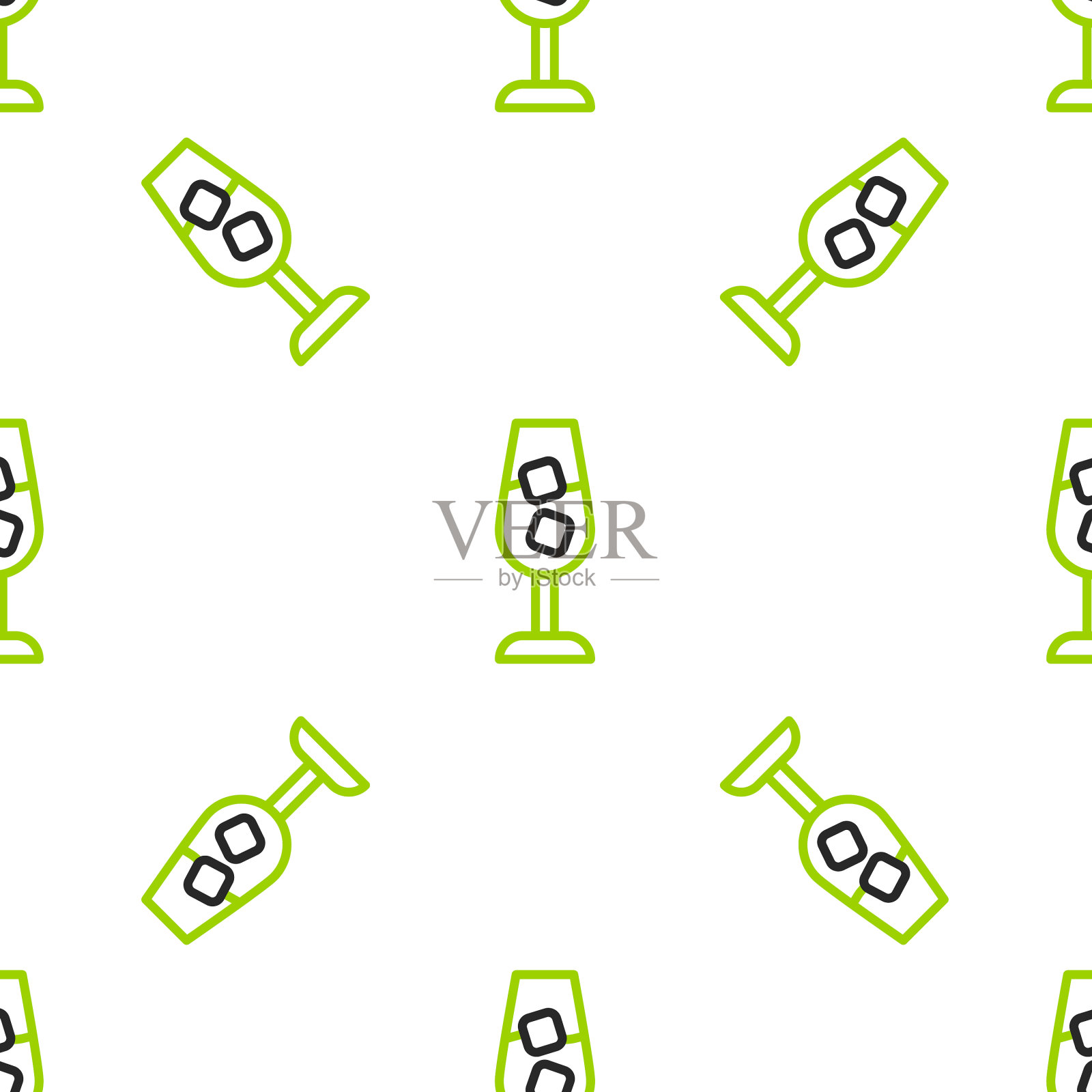 线酒杯图标隔离无缝图案上插画图片素材