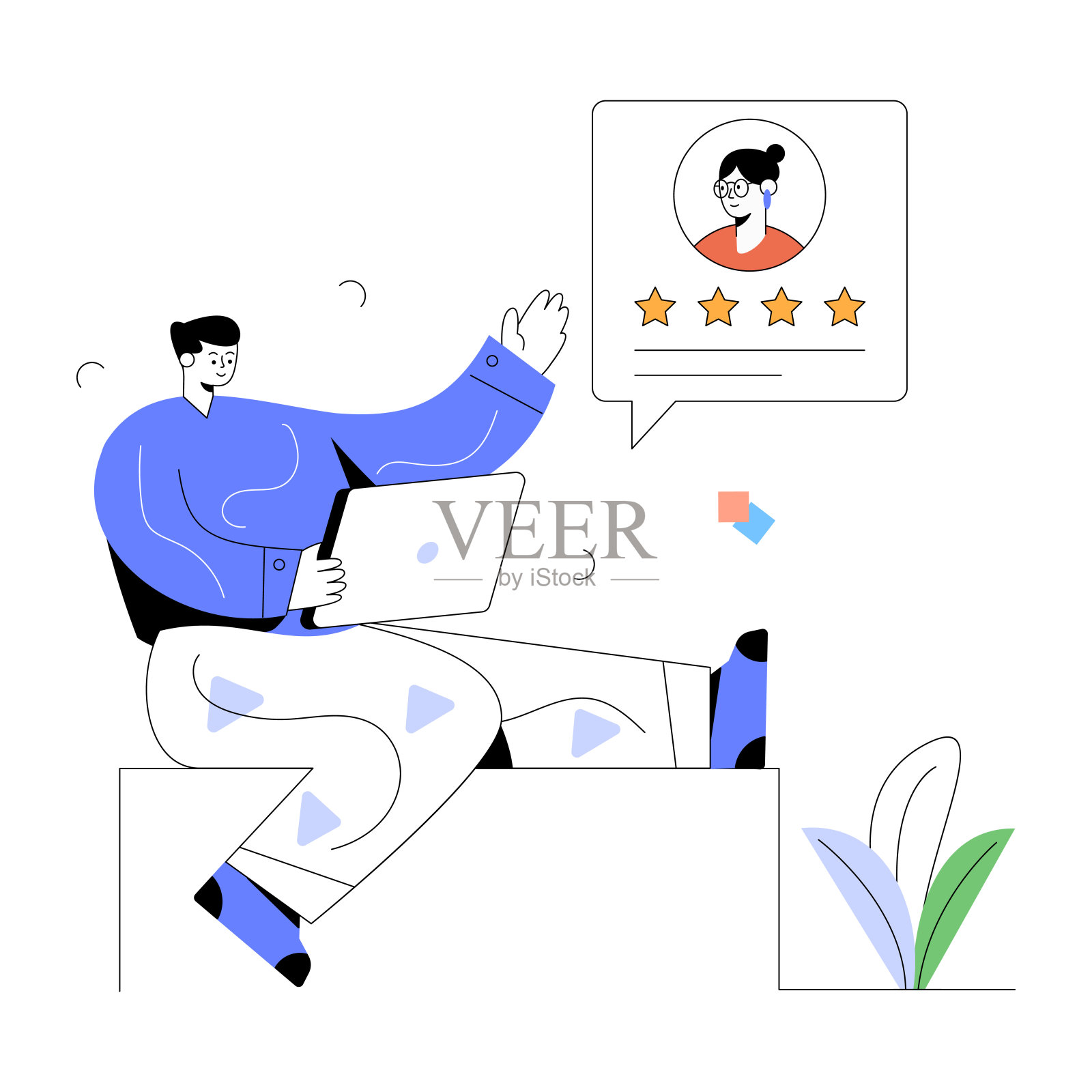 一个购物网站的平面插图插画图片素材