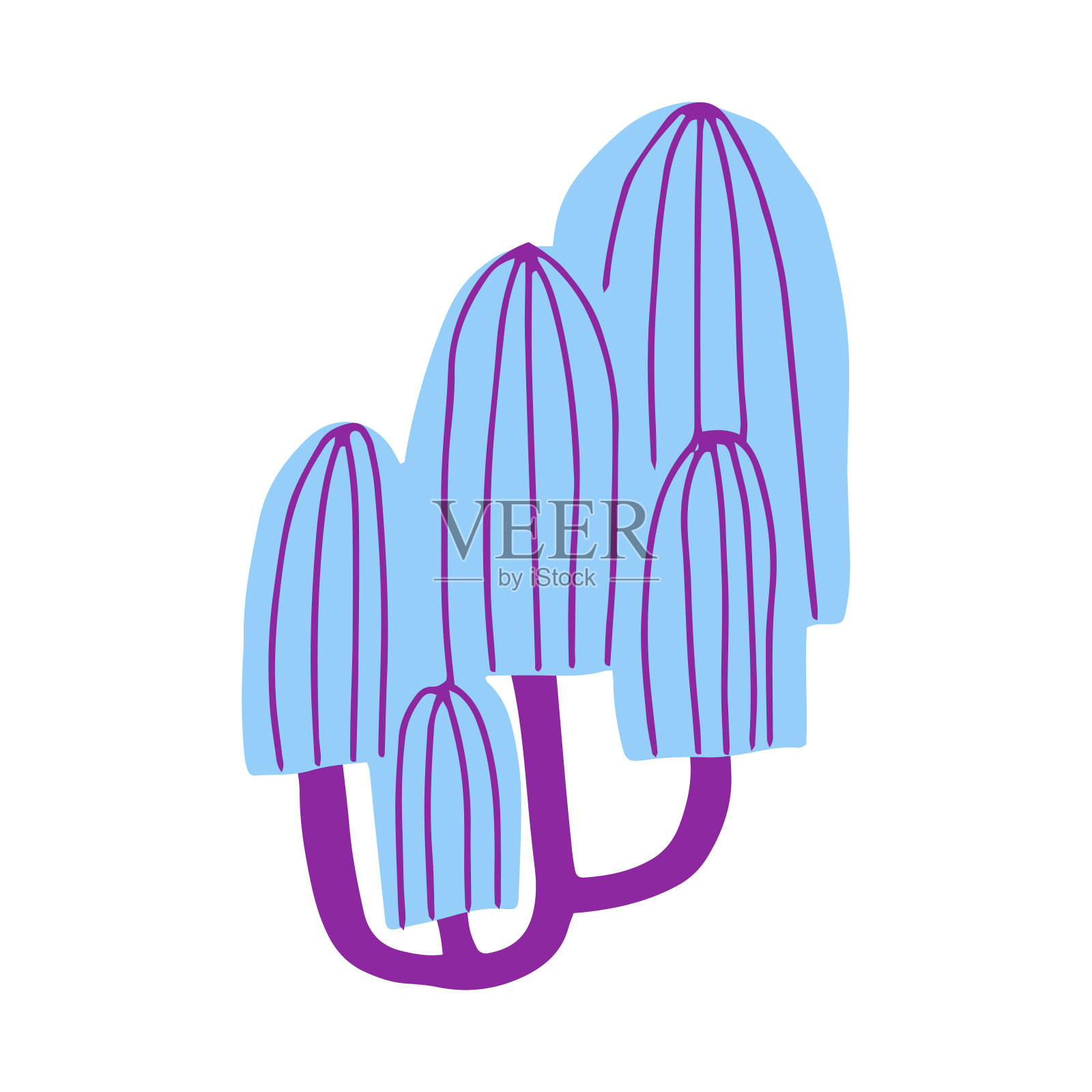 魔术手绘神秘蘑菇矢量插图插画图片素材