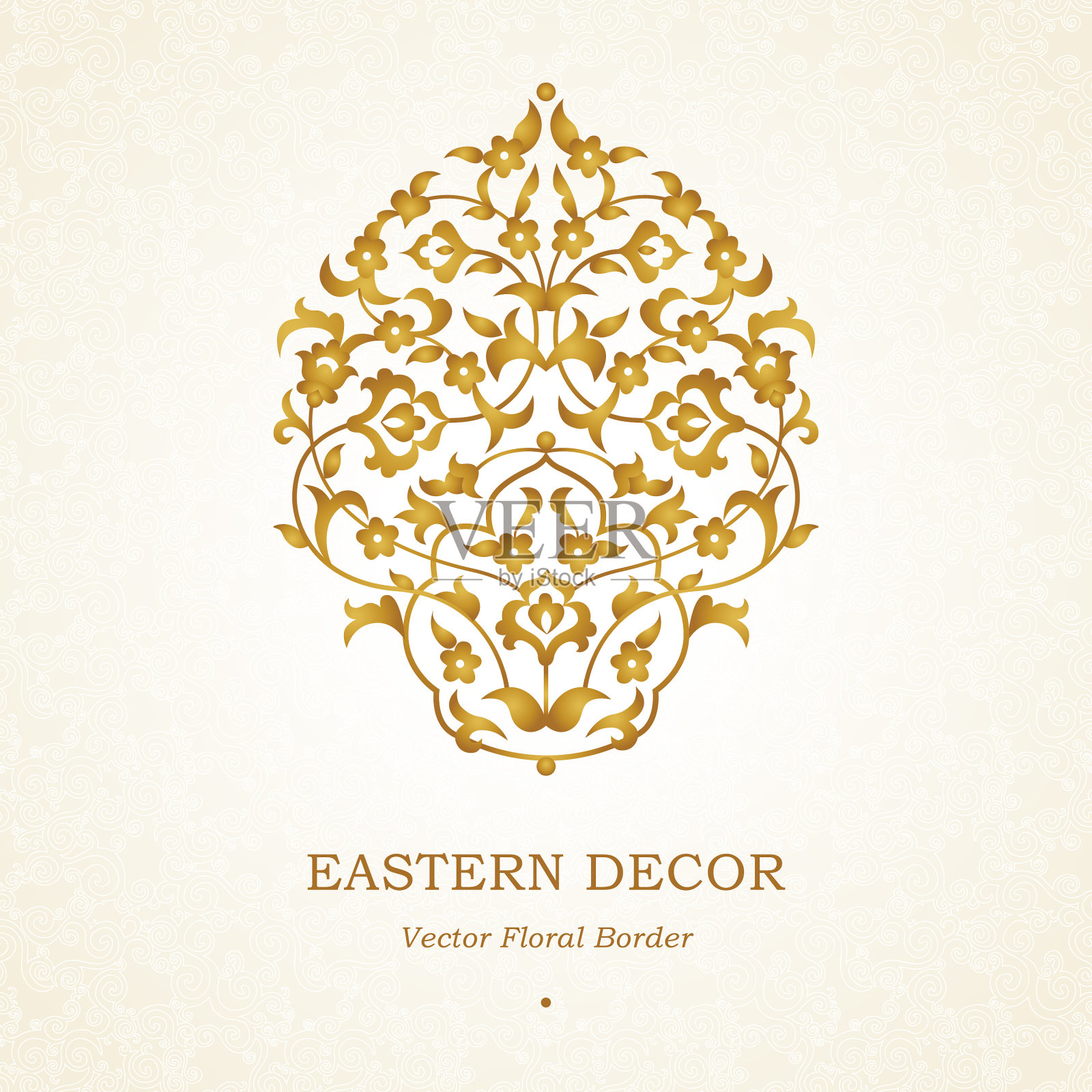 东方风格的复古图案插画图片素材