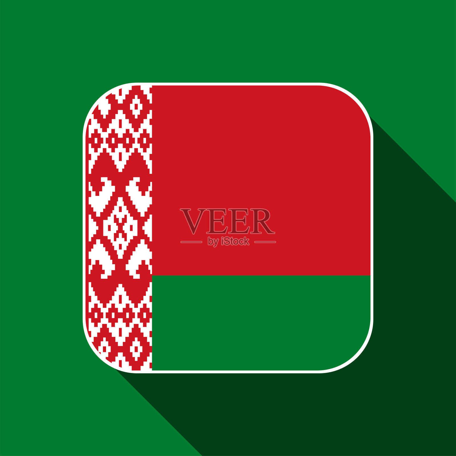 白俄罗斯国旗，官方颜色。矢量插图。插画图片素材