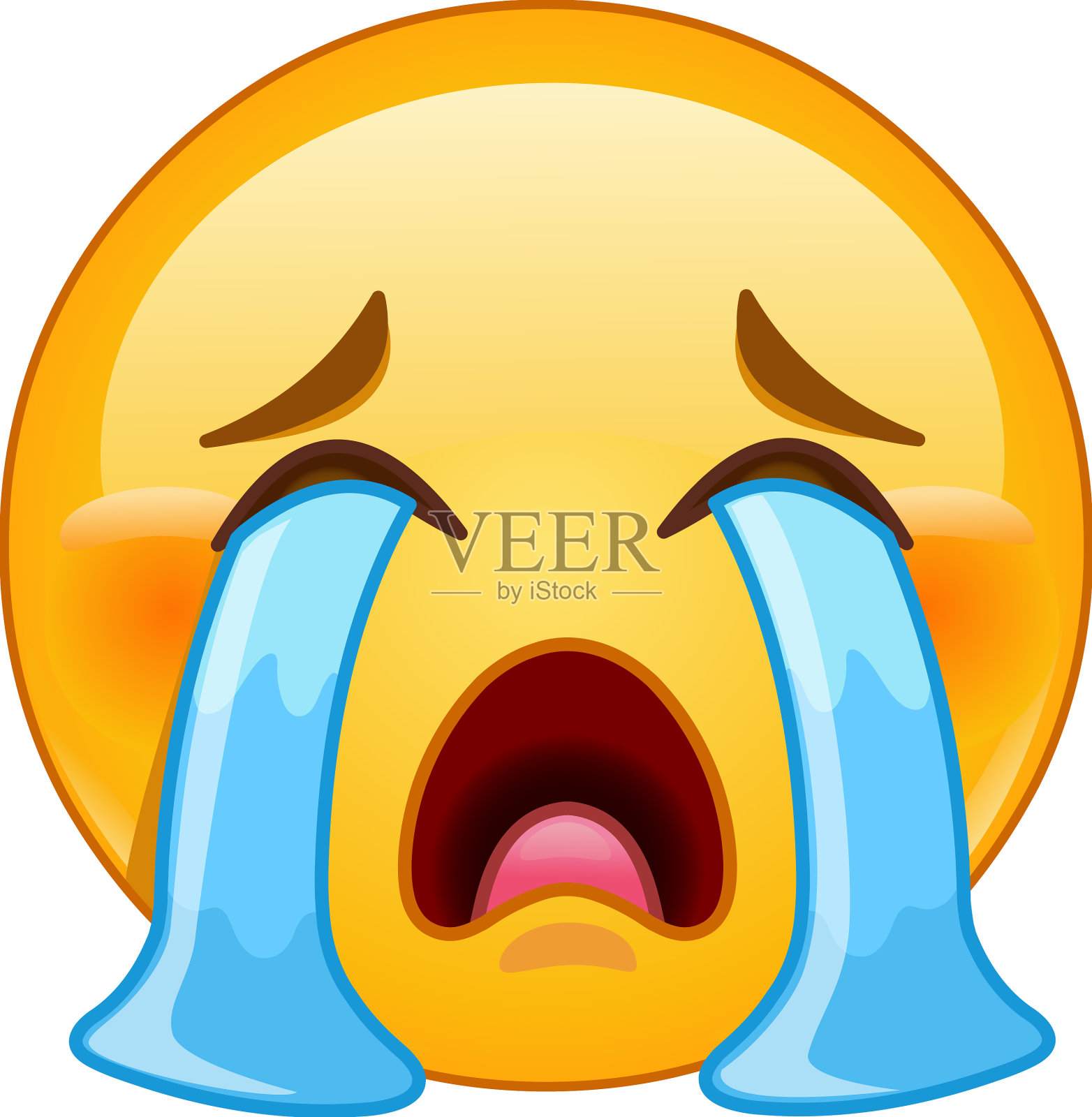 大声哭泣表情符号设计元素图片