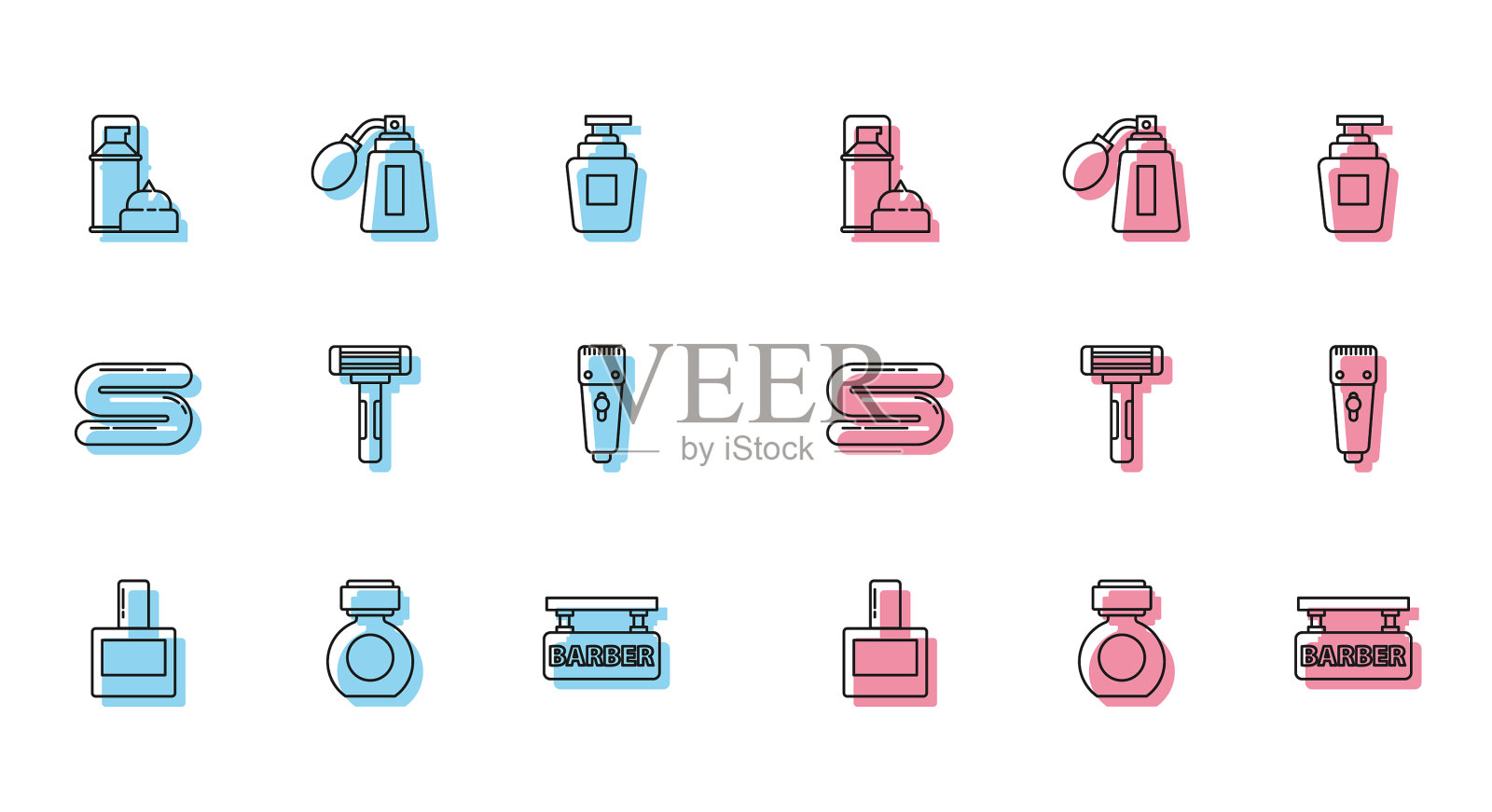 剃须后啫喱泡沫理发店图标素材