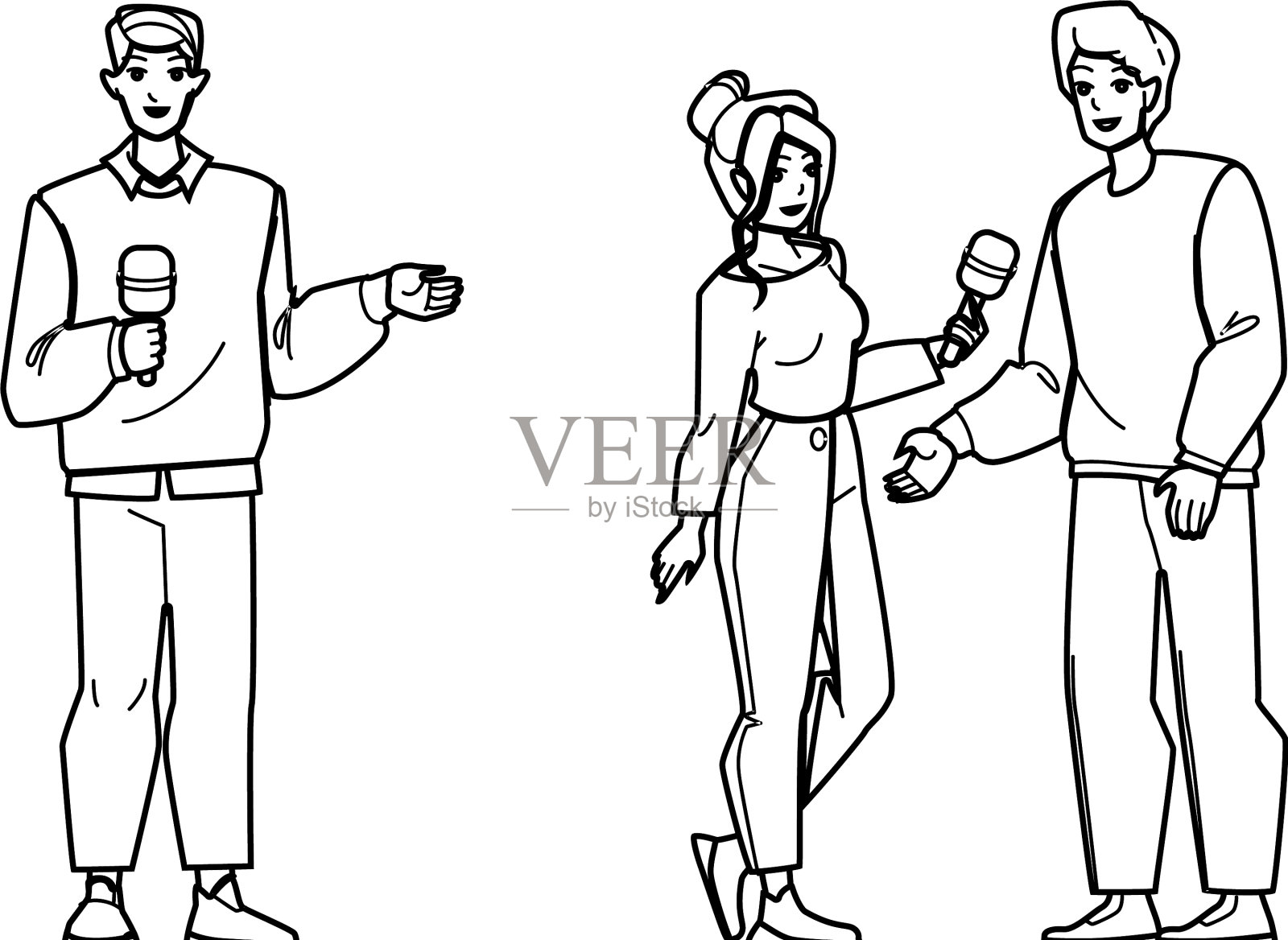 记者采访设计元素图片