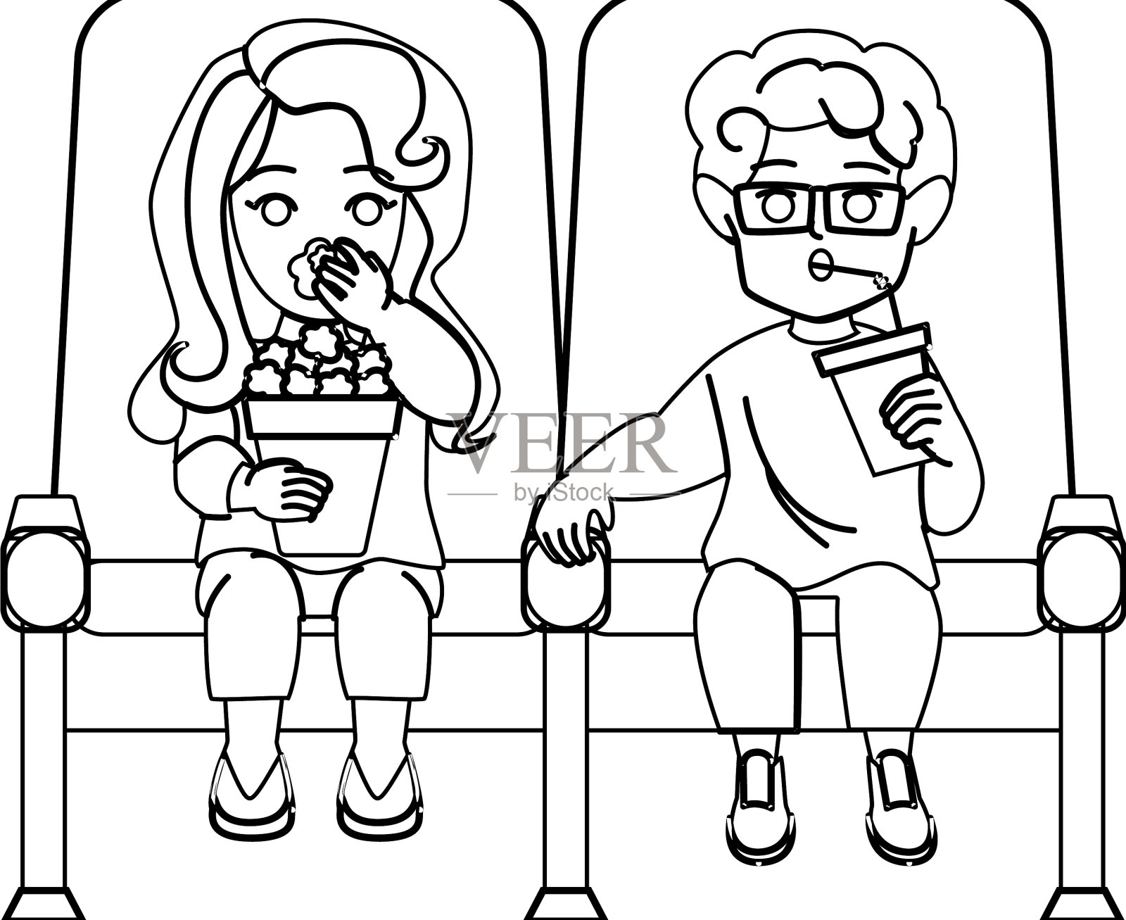 孩子的电影插画图片素材