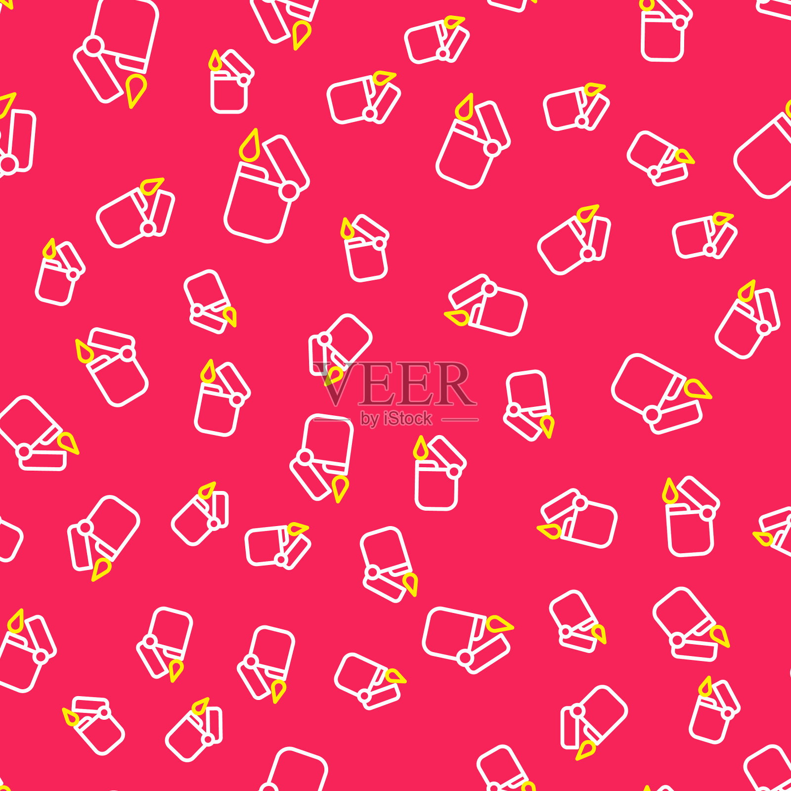 线打火机图标孤立无缝图案上的红色插画图片素材