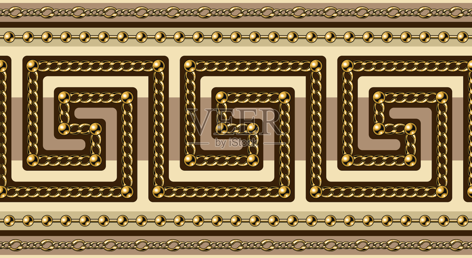 古希腊人用金链镶边插画图片素材