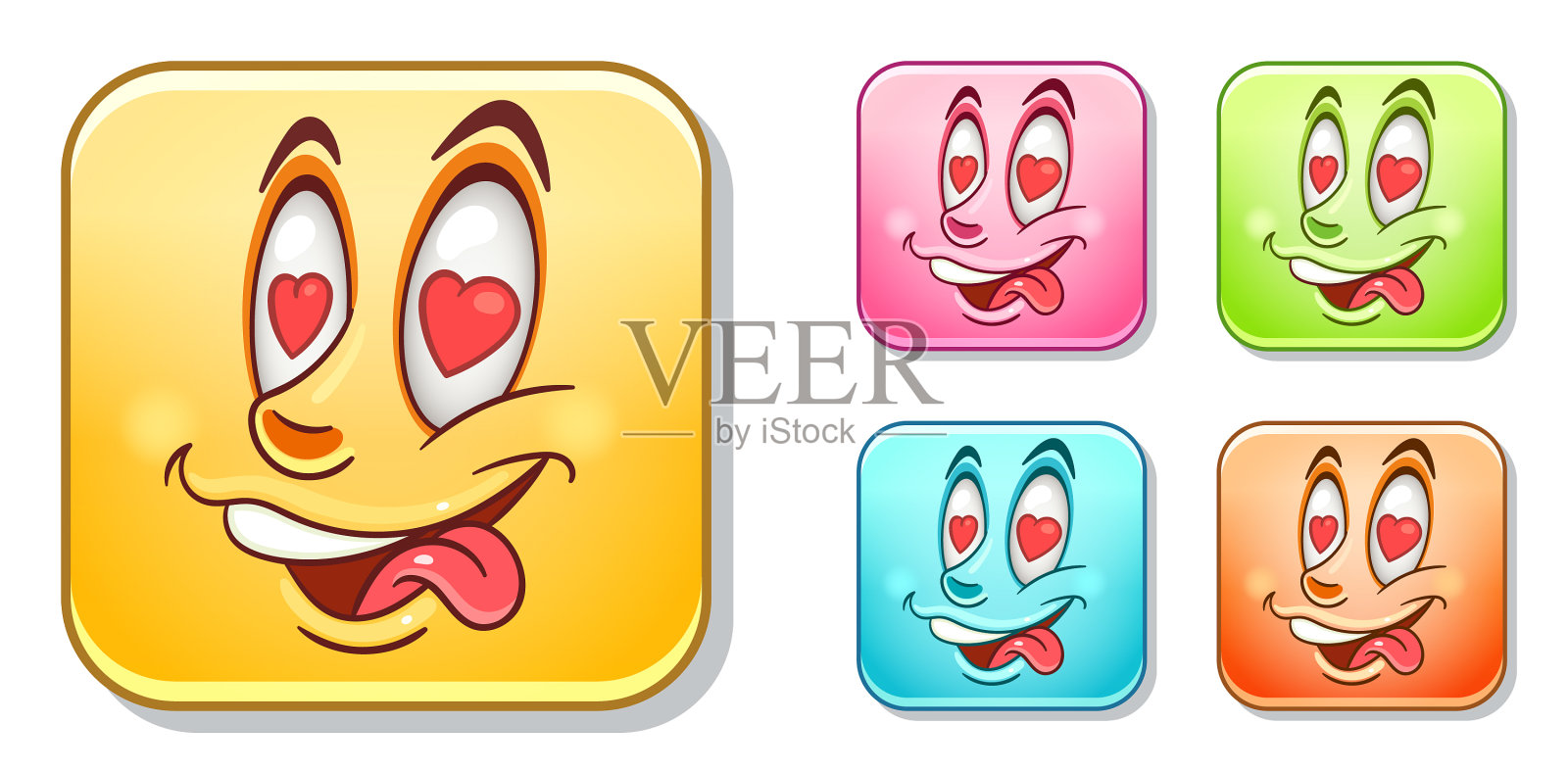 在爱的表情包收藏插画图片素材