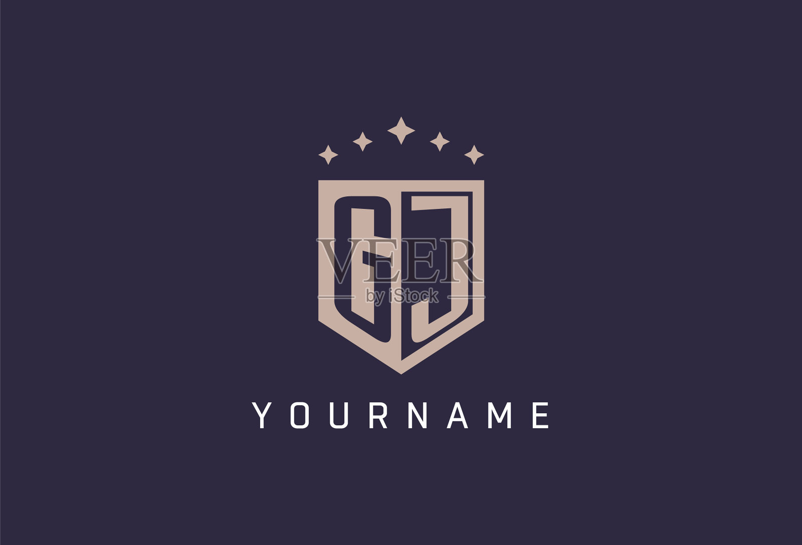 Gj初始盾徽图标几何风格设计插画图片素材