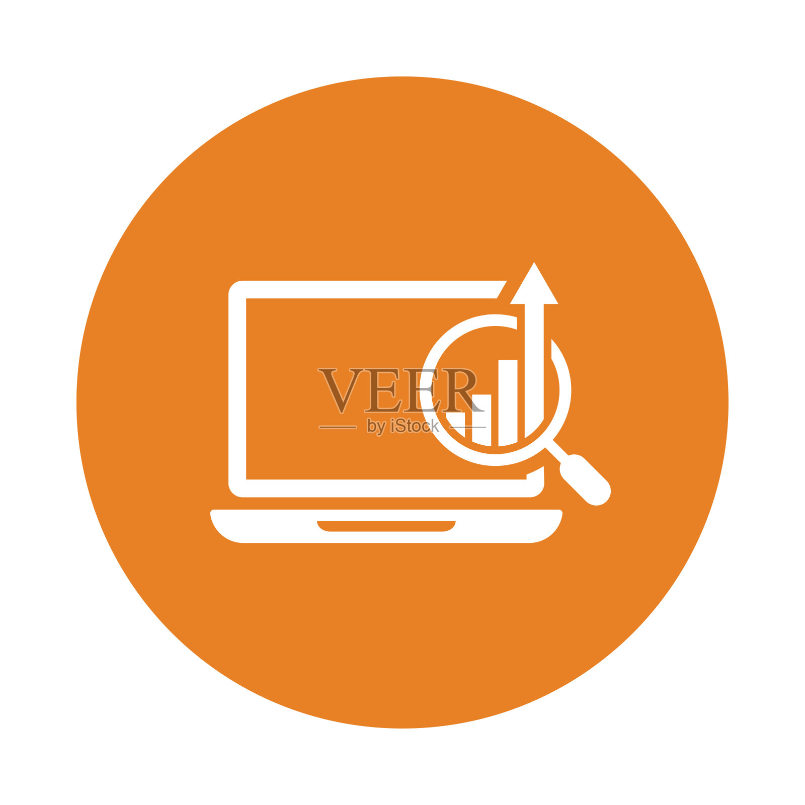 营销，趋势，分析，报告图标。橙色向量EPS。插画图片素材