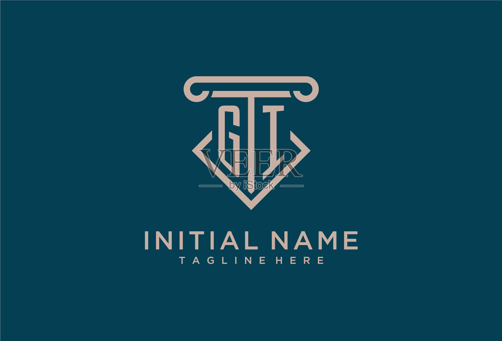 Gi初始与柱图标设计干净和插画图片素材