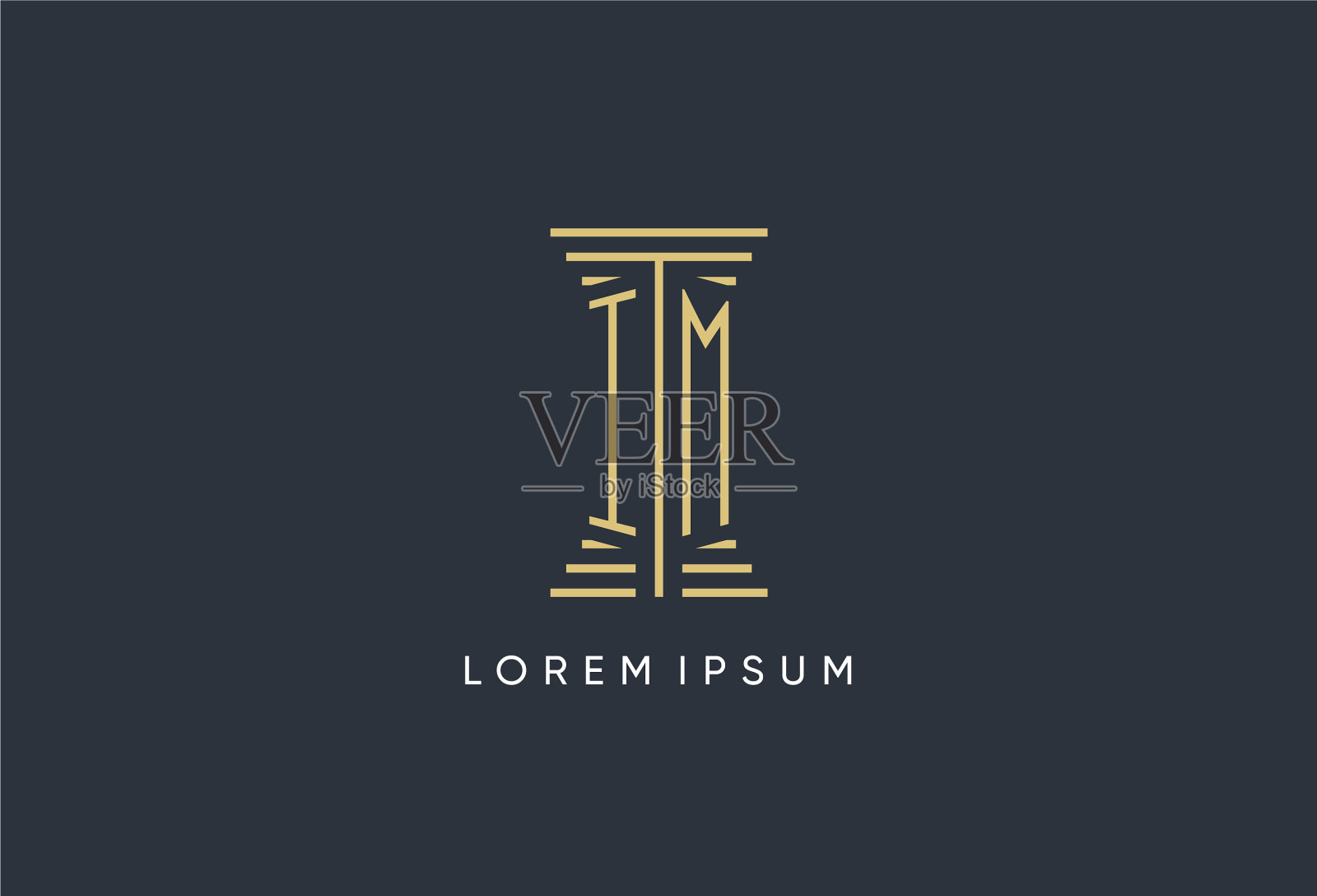 我最初的字母与柱形标志设计插画图片素材