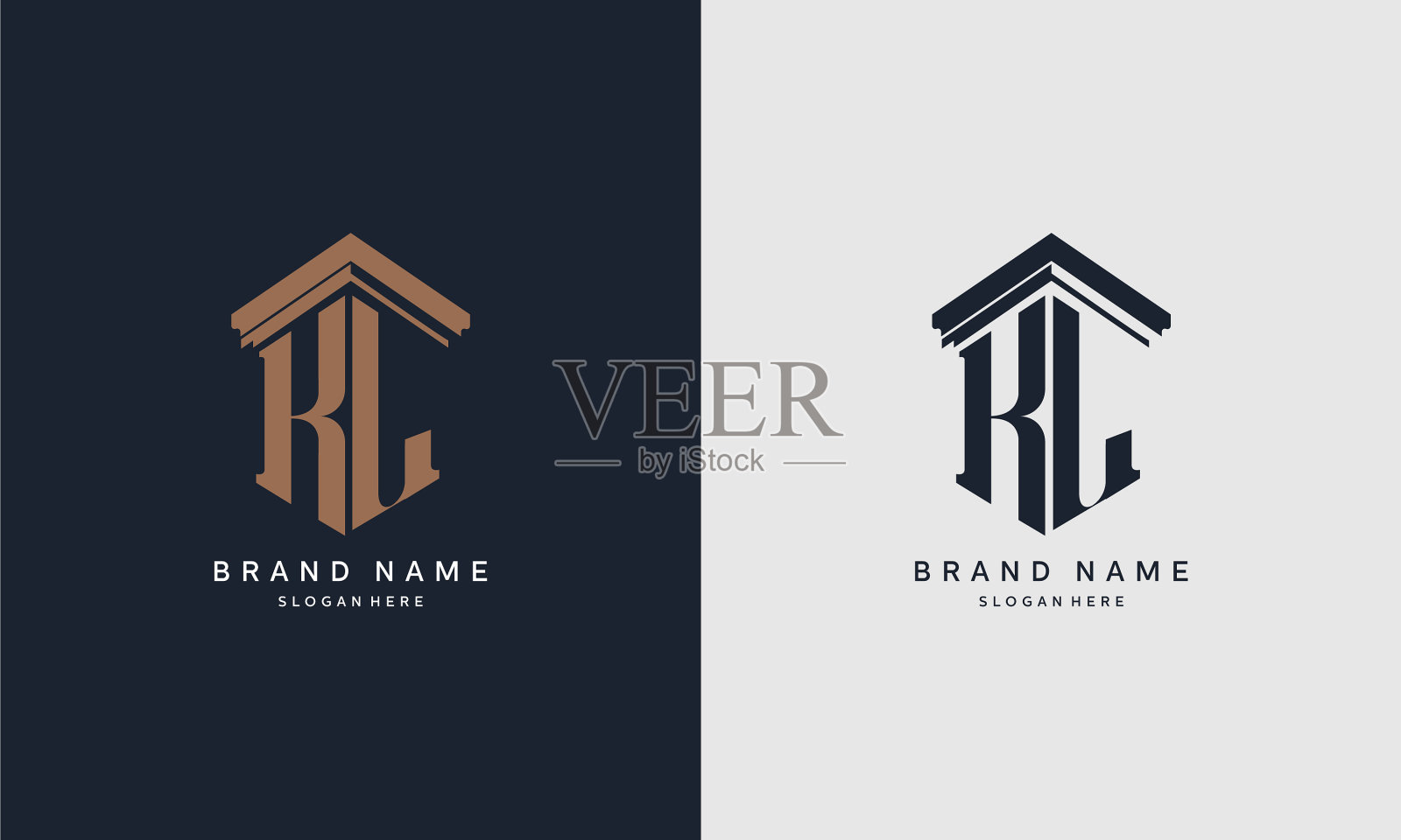 首字母kl标志与支柱元素最适合法律插画图片素材