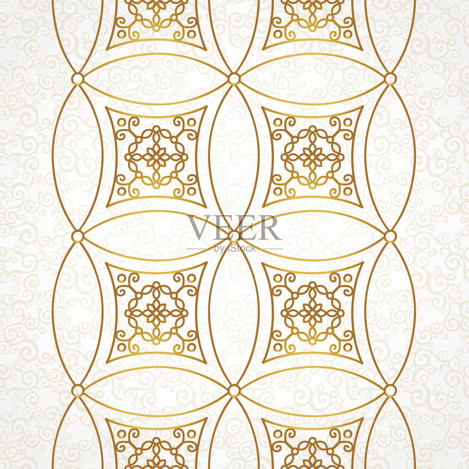 东方风格的复古边框插画图片素材