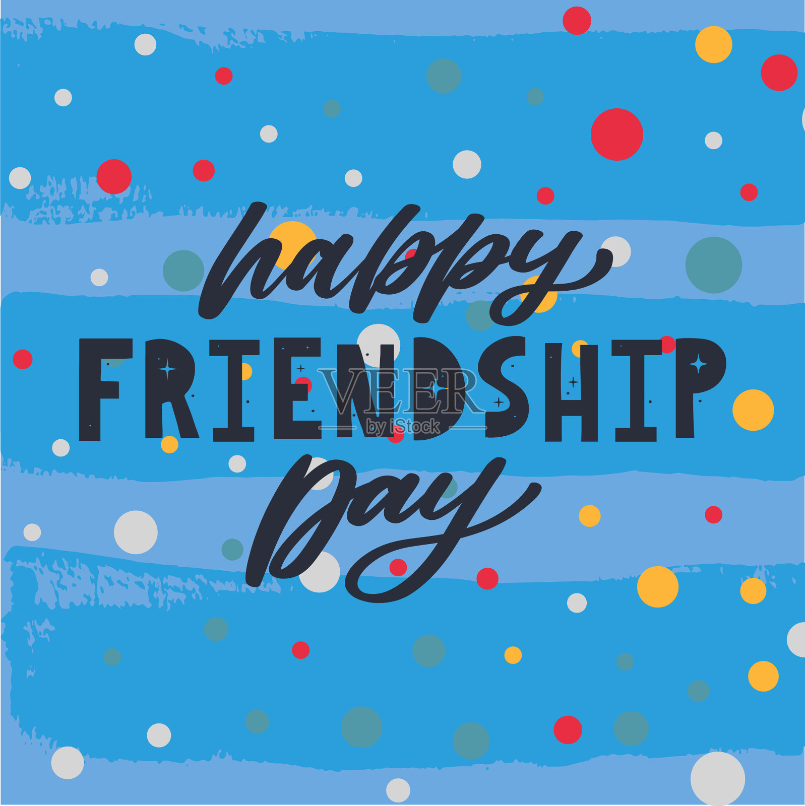 友谊日与文字和元素为插画图片素材