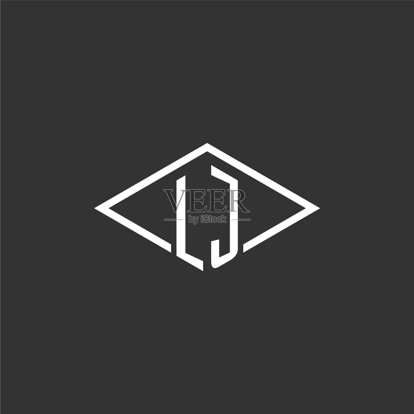 首字母lj标志的字母组合简单的钻石插画图片素材