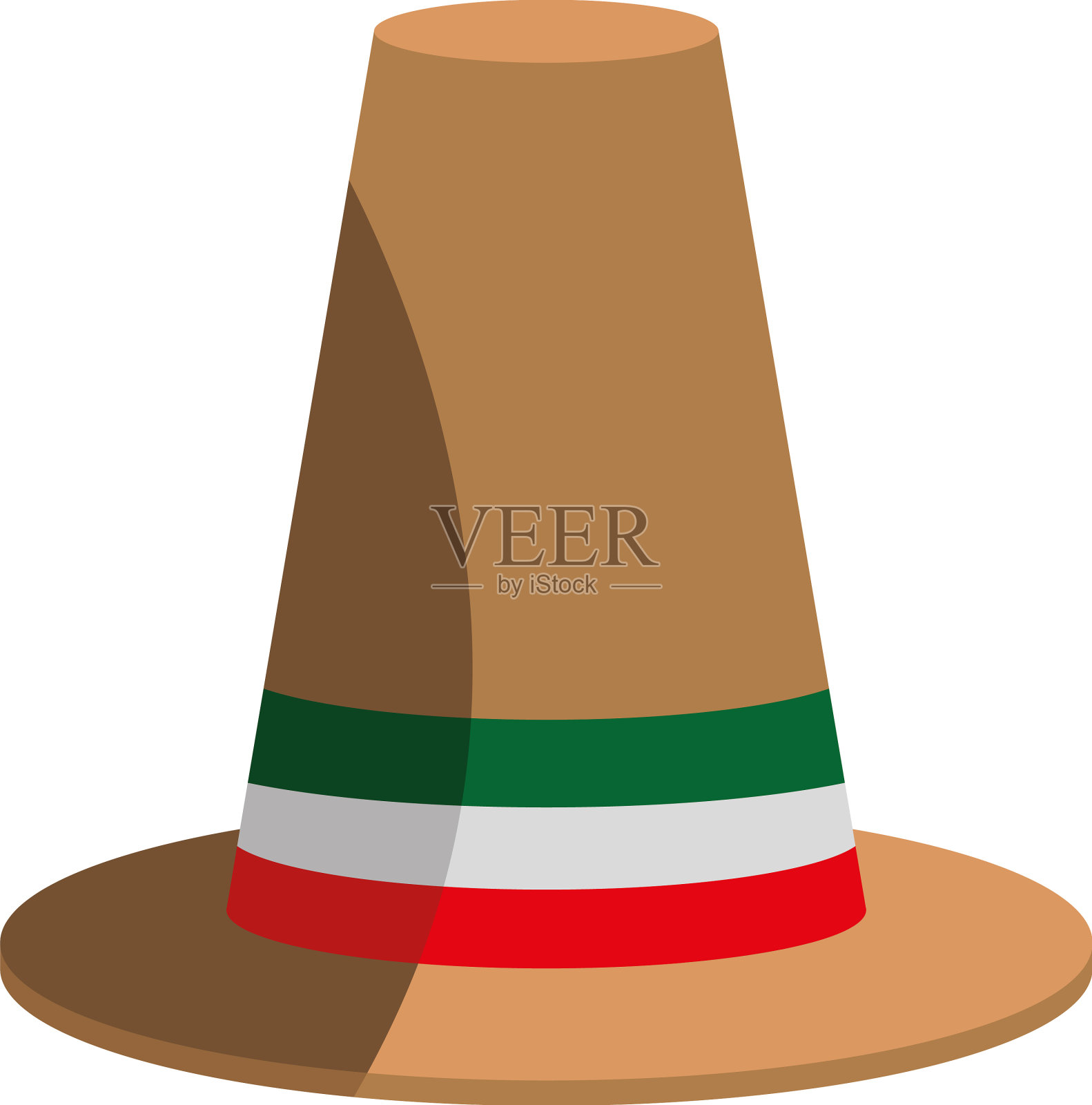 印有墨西哥国旗的Tophat设计元素图片