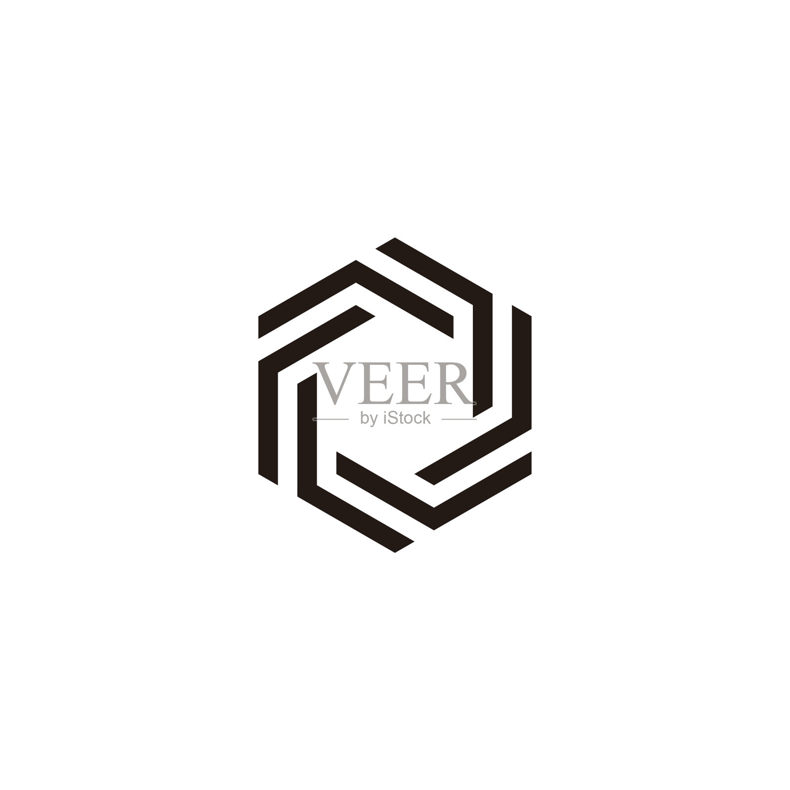 六边形线条几何符号简单标志插画图片素材