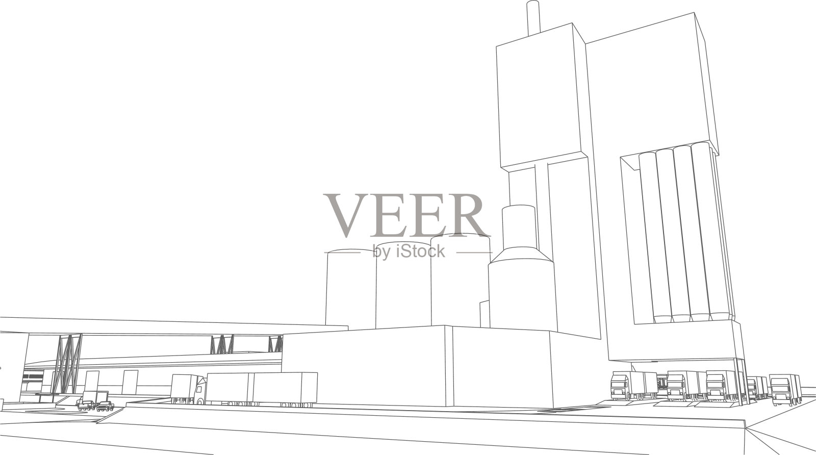 建筑项目的3D插图插画图片素材